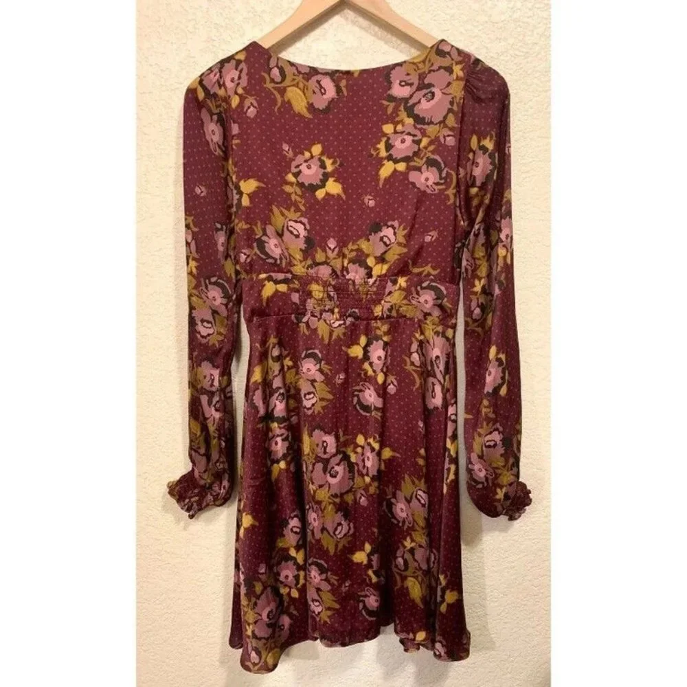 Free People Satin Floral Dress
